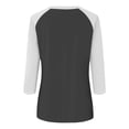 thumbnail image 3 of UPPADA Chandails à Manches 3/4 pour Femmes Mode Tendance Hauts Décontractés Col Rond Chandail Ample Confortable Doux Blouses Grande Taille Coupe Ample T-Shirts Décontractés Vêtements au Coude Hauts à Manches 3/4 pour Femmes Aubaines, 3 of 7