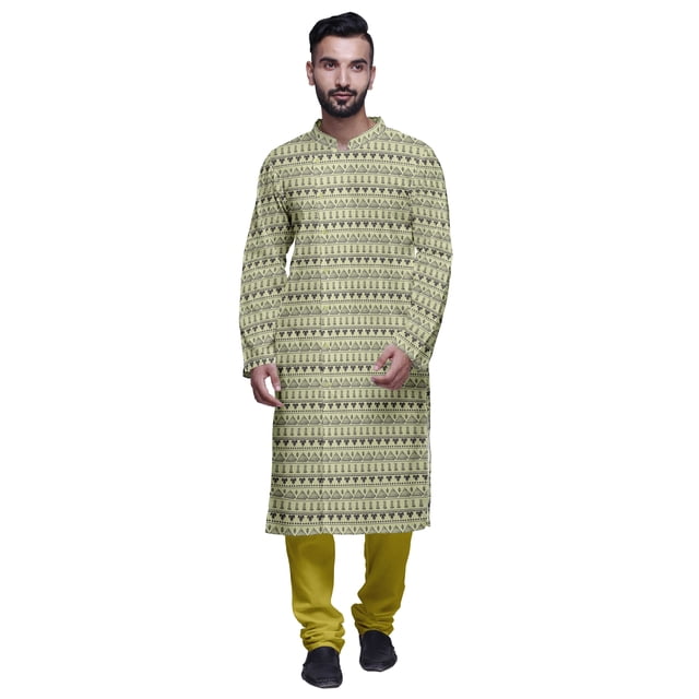 Atasi Kurta Pyjama de Fête pour Hommes Col Mandarin Manches Longues Kurta Pyjama Ethnique