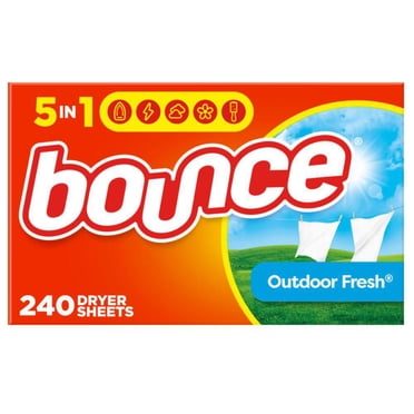 Bounce Feuilles Assouplissantes pour Sécheuse, Parfum Fraîcheur de Grand Air 240 Unités