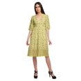 thumbnail image 1 of Moomaya Robe en Coton Imprimée pour Femme Longueur Midi Manches Courtes Tenue d'Été Vêtements, 1 of 4