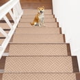 thumbnail image 1 of Stair Mats - Non Slip Carpet Treads with Reusable Adhesive, Indoor Stair Runner for Safety, Easy to Clean Polyester Rug, Beige, JKODE, 1 of 9