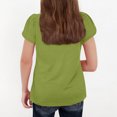 thumbnail image 3 of WMTBSRSW Offres Prime Day Filles Mode Floral Manches Courtes T-Shirts d'Été Unis Basiques Décontractés Col Rond 5-14 Ans, 3 of 6