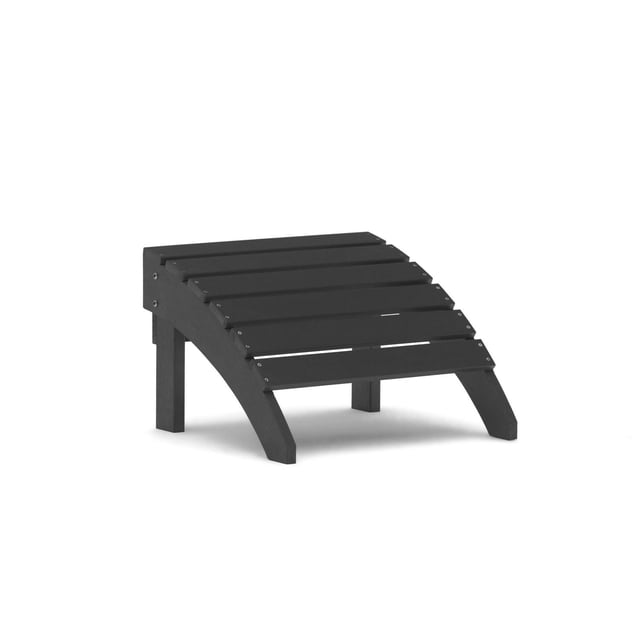 Tanfly Repose-Pieds en Polystyrène Noir avec Dessus Incurvé à Lattes et Pattes Robustes, Fabriqué en polycarbonate Résistant aux UV et aux Intempéries pour Usage Intérieur Ou Extérieur, Convient aux patios, Terrasses Ou Bureaux.