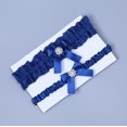 thumbnail image 3 of Lace Garter Set Wedding Garter Belt Flower Floral Design Garter For Bride Heardband Blue One Size, 3 of 3