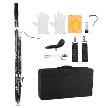 Eccomum Professional C Key Bassoon Woodwind Instrument Synthetic Wood Body Cupronickel Silver-plated & Nickel-Plated Keys with Reed Gloves Cleaning Cloth Carrying Case