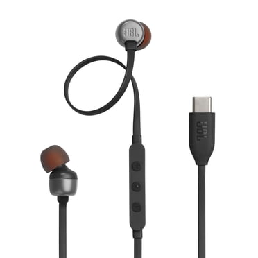 JBL Tune 310C USB Wired Hi-Res In-Ear Headphones - Black