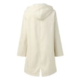 thumbnail image 3 of LSLJS Women Solid Rain Jacket Outdoor Fleece Keep Warm Plus Hooded Raincoat Windproof Jackets Solid Outwear( Beige, L), 3 of 3