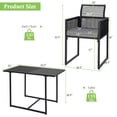 thumbnail image 3 of Costway 3PCS Patio PE Wicker Furniture Set Cushioned Chairs with Folding Backrest Backyard, 3 of 10