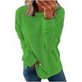 thumbnail image 2 of Meichang Chandails pour Femmes Col Rond Manches Longues Coupe Ample Hauts de Sortie Unis Chandail en Molleton Confortable Mode 2024, 2 of 6