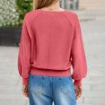 thumbnail image 4 of Longs Chandails pour Femmes Mode pour Femmes Col Rond à Boutons Manches Longues Hauts Unis Chandail à Enfiler Chandail Tendance et Confortable Vêtements d'Hiver Chandails d'Hiver pour Femmes, 4 of 8