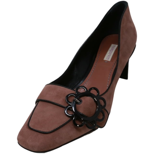 Fabrizio Viti Women's Daisy Buckle Loafer Rosa Antico Suede Loafers & Slip-On - 8M