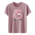 thumbnail image 4 of Meichang T-Shirts de la Saint-Valentin pour Femmes, T-Shirt Graphique Cœur d'Amour, Manches Courtes, Col Rond, Décontracté, Blouses, Joyeuse Saint-Valentin, 4 of 5