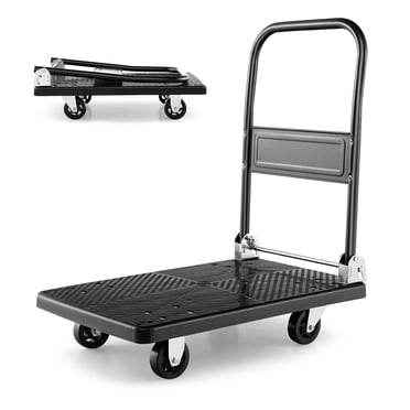 Costway Chariot Pousse-Pousse Pliant, Poupée, Plateforme, Diable à Main avec Roues Pivotantes à 360°, Capacité de 440 Lb