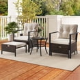 thumbnail image 4 of Costway 5 PCS Outdoor Furniture Set Rattan Chairs & Ottomans with Glass Topped Coffee Table Off White, 4 of 10
