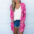 thumbnail image 2 of Pompotops Chemisier Décontracté à Manches Longues Imprimé pour Femmes avec Poche Cardigan Liquidation, 2 of 5