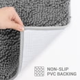 thumbnail image 4 of Hitime Soft Chenille Bath Rug Mat 16x24 Quick Dry Machine Washable Bathroom Runner - Ultra Absorbent Non-Slip Backing - Dark Gray, 4 of 10