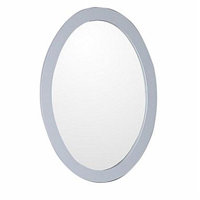 Miroir à Cadre Ovale en Bois&44; Blanc