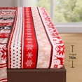 thumbnail image 3 of Hitime Full Size 4-Piece Christmas Sheet Set - Ultra Soft & Breathable Polyester Bed Sheets, All Season Cooling Bedding with Deep Pockets, Wrinkle & Fade Resistant (Christmas Classical Stripe), 3 of 8