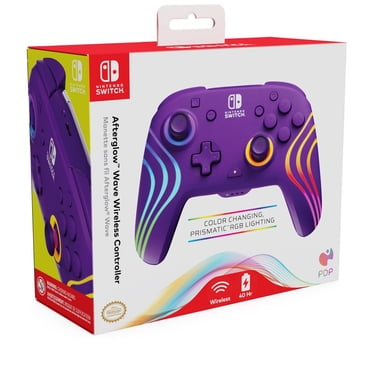 Afterglow™ Wave Wireless RGB Gaming Controller - Nintendo Switch™, Nintendo Switch™ Lite, & Nintendo Switch™ - OLED Model, Nintendo Switch™ 2, LED Lighting, Rechargeable Battery - Purple