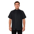 thumbnail image 3 of TOPTIE Veste de Chef à Manches Courtes Noire Respirante avec Fermeture Éclair Latérale Uniforme de Chef avec Maille Tricotée, 3 of 7