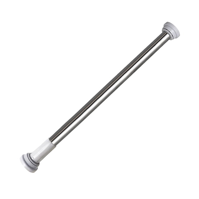 Shower Curtain Tension Rod Rail Bathroom Door Window Closet Rods 50-80cm. Stainless steel tension rod with rust-resistant construction, non-slip rubber feet, and no-drilling installation. Adjustable length from 50 to 80 cm, ideal for shower curtains, window curtains, and closet organization.