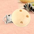 thumbnail image 2 of Qiilu 10pcs/lot Cute Round Wood Natural Baby Pacifier Clip Charm Infant Nipple Clasps 3 Holes,Infant Nipple Clasps,Baby Pacifier Clip, 2 of 7
