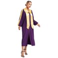 thumbnail image 4 of Raenseen Robe de Chorale Unisexe de Luxe à Col en V à Manches Longues Robe de Doctorat Costume de Juge Robe de Collation des Grades Violet m, 4 of 7