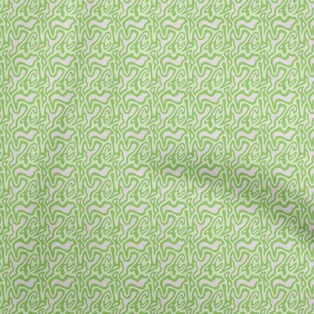oneOone Viscose Jersey Light Green Fabric Abstract Sewing Material Print Fabric By The Yard 60 Inch Wide