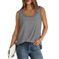 thumbnail image 4 of AherBiu Camisole pour Femmes Été Sans Manches Col Rond Décontractée Ample Couleur Unie Basique Camis T-Shirts, 4 of 7