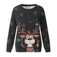 thumbnail image 4 of FcBaudy Hauts pour Femmes, Chemisiers et Chemises à Manches Longues à Col Rond, Chemises pour Femmes Femmes Noël Mode Décontractée Imprimé Col Rond Ample Long Chandail Sans Capuche Manche Haut en polyester pour Femmes, 4 of 4