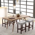thumbnail image 3 of Gymax Set of 4 Bar Stools Counter Height Saddle Kitchen Chairs w/ Wooden Legs Gray, 3 of 8