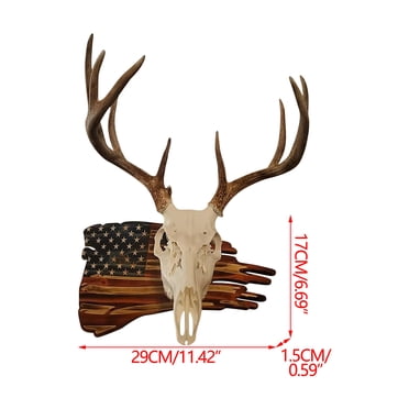 SDNall Wall Hanging Decor, Deer Antler Mounting Kit, Deer Skull Mounting Kit, Usa Flag Decor Hooker Pedestal Prey Display Rack for Hanging and Mounting Taxidermy Deer Antlers and Other Skulls
