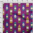 thumbnail image 3 of oneOone Tissu Jersey Coton Violet Rétro Lanterne Matériel de Robe Tissu Imprimé Tissu au Mètre 58 Pouces de Large, 3 of 5