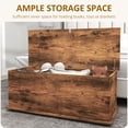 thumbnail image 4 of HOMCOM Lift Top Storage Chest with 2 Safety Hinges, Flip-Top Lid, Brown, 4 of 10