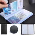 thumbnail image 1 of Black Leather 120 Business Name Card Holder Book Wallet Cover Case Pouch Folder, 1 of 5