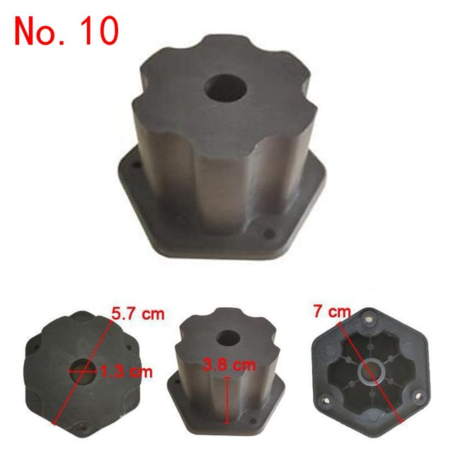 Children's Electric Car Tire Adapter Connection Clip for Gearbox Toy Car Coupler, model No. 10. Made of durable plastic with a plum blossom design, compatible with 6 Torx 390/550/570 gearboxes. Dimensions include 5.7 cm width, 3.8 cm height, and 7 cm base diameter. Suitable for single or double drive stroller tires.