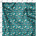 thumbnail image 3 of Soimoi Green Moss Georgette Fabric Rabbit Animal Printed Craft Fabric by the Yard 42 Inch Wide, 3 of 6