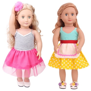2PCS Doll Dress Set Creative Lovely Casual Wear Doll Clothes for 18'' Girl Dolls