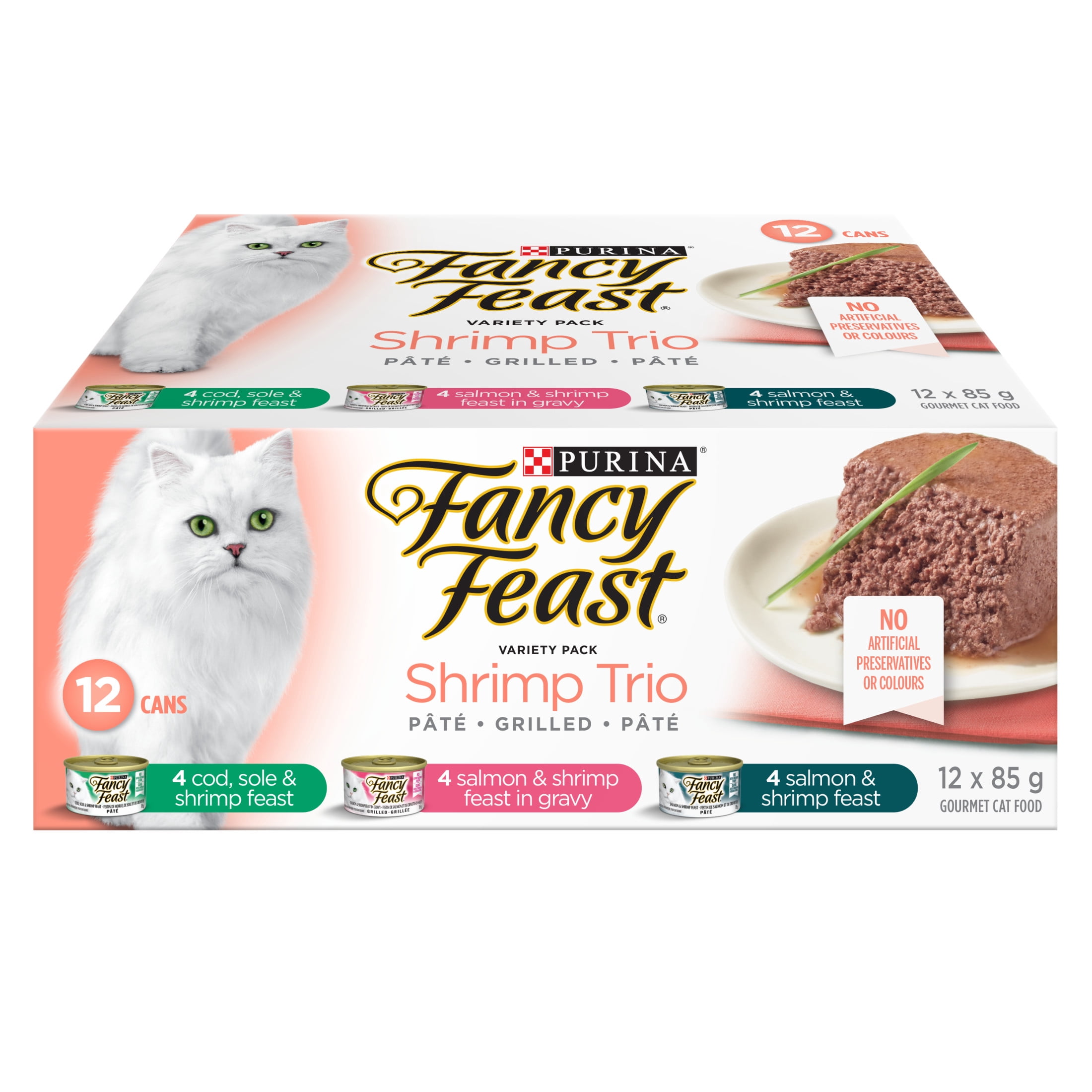 Fancy Feast Shrimp Trio Variety Pack, Wet Cat Food 12 X 85g