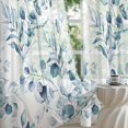 thumbnail image 4 of Plant Leaves Sheer Curtains 84 Inches Long 2 Panels, Blue Semi Sheer Curtains Light Filtering, Spring Summer Soft Textured Drapes for Bedroom Living Room Dining Room Window, 52" X 84", 4 of 5