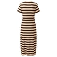 thumbnail image 4 of Tumotour Robe d'Été pour Femmes Robe Imprimée à Fleurs Robe à Manches Courtes Robe de Plage Décontractée Col Rond Longue Robe T-Shirt Voyage Vacances avec Poches, 4 of 4