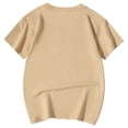 thumbnail image 5 of PMVFHDE Hauts Basiques pour Filles Hauts d'Été Tendance Manches Courtes Imprimé Col Rond T-Shirt Décontracté Kaki, 5-6 Ans, 5 of 5