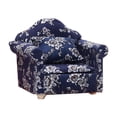 thumbnail image 3 of Single Sofa - Wide Application Single Gift Polyester Application Miniature Single Sofa chequer Blue flower, 3 of 7