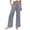 Gray#linen drawstring pants womens, variant on Brnmxoke Straight Leg Linen Pants Women Dressy Casual Elastic Waist Beach Palazzo Pant Summer Boho Wide Leg Lounge Travel Vacation Trousers with Pockets Gray,L