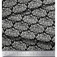 thumbnail image 2 of Soimoi Black Heavy Satin Fabric Filigree Damask Print Sewing Fabric Yard 54 Inch Wide, 2 of 3
