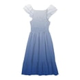 thumbnail image 2 of MIASHUI Robes pour Filles à Manches Volantées Extensibles, Coupe Trapèze Évasée, Robe d'École, Bleu, 15-16 Ans, 2 of 5