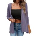 thumbnail image 1 of Cardigans Ouverts pour Femmes Légers à Manches Longues, Cardigan Décontracté Mince d'Automne, Ample, Drapé et Fluide, Violet, TG, 1 of 7