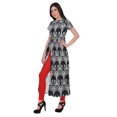 thumbnail image 2 of Moomaya Robe Tunique à Fente avant pour Femmes, Manches Courtes, Kurti Imprimée, Tenue d'Été, 2 of 5