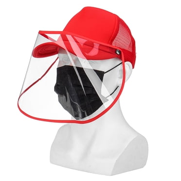 AUGIENB Chapeau Protecteur Amovible Anti-Crachats et Éclaboussures, Chapeau de Soleil Respirant Anti-Buée Couvrant le Visage, Masque Coupe-Vent et Anti-Poussière, Couvre-Visage Unisexe