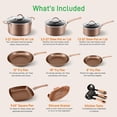 thumbnail image 3 of NutriChef 20 Piece Nonstick Kitchen Cookware Pots & Pans Set, Bronze (2 Pack), 3 of 10